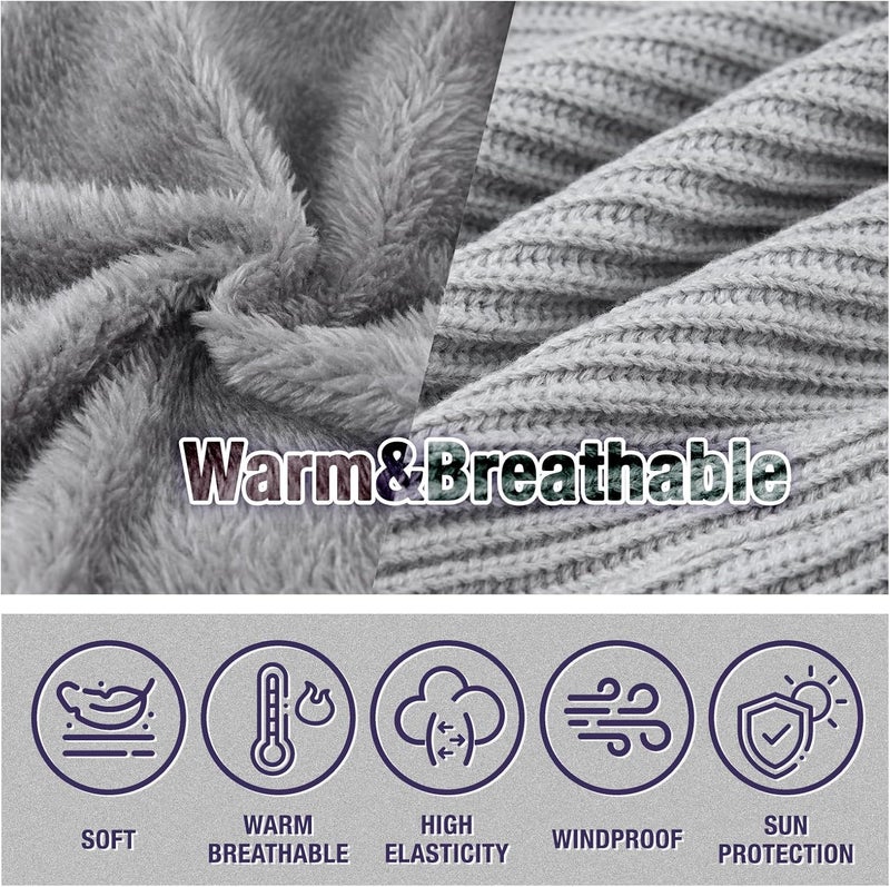 KITIBTYG Winter Neck Gaiters & Ski Mask,Winter Fleece Neck Warmer Face for Men &Women Windproof Gift - Image 4